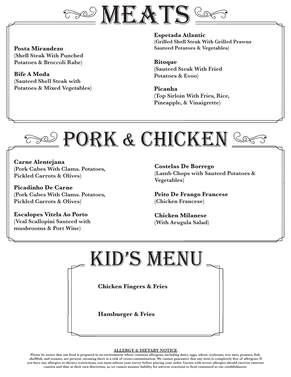 Menu Page 3
